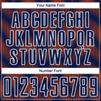 Custom Navy Orange-White Line Sublimation Soccer Uniform Jersey