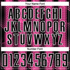 Custom Black Pink-White Abstract Network Sublimation Soccer Uniform Jersey