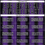Custom Black Purple-White Abstract Network Sublimation Soccer Uniform Jersey