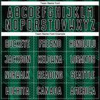 Custom Black Kelly Green-White Abstract Network Sublimation Soccer Uniform Jersey