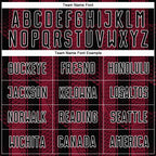 Custom Black Crimson-White Abstract Network Sublimation Soccer Uniform Jersey