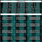Custom Black Teal-White Abstract Network Sublimation Soccer Uniform Jersey