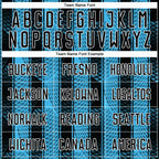 Custom Black Sky Blue-White Abstract Network Sublimation Soccer Uniform Jersey