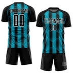 Custom Black Lakes Blue-White Abstract Network Sublimation Soccer Uniform Jersey