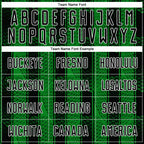 Custom Black Grass Green-White Abstract Network Sublimation Soccer Uniform Jersey