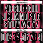 Custom Black Neon Pink-White Abstract Network Sublimation Soccer Uniform Jersey