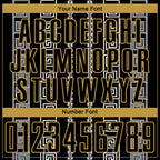 Custom Black Old Gold-White Geometric Shape Sublimation Soccer Uniform Jersey