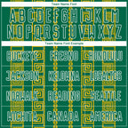 Custom Kelly Green Gold-White Geometric Shape Sublimation Soccer Uniform Jersey