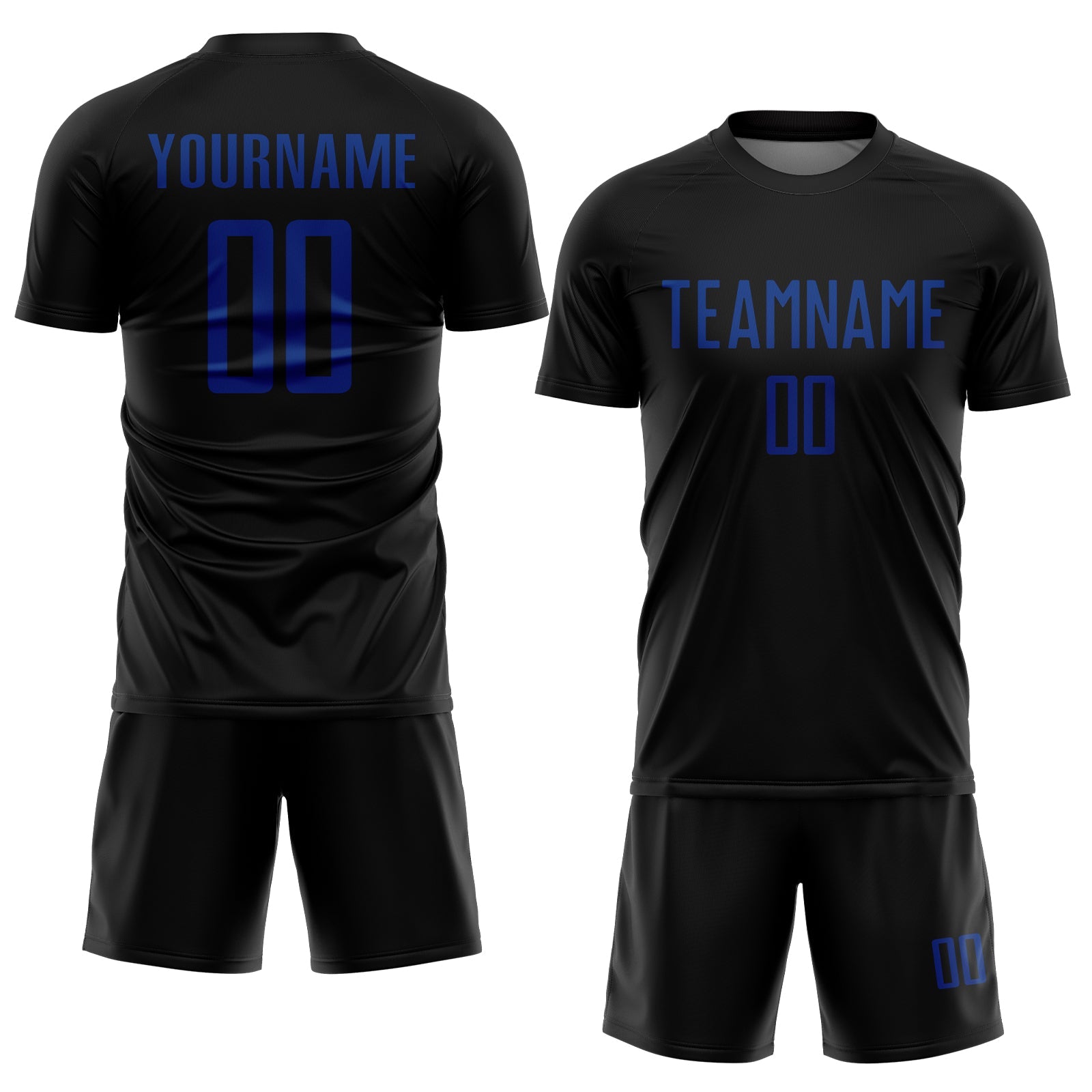 Custom Black Royal Sublimation Soccer Uniform Jersey