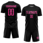 Custom Black Pink Sublimation Soccer Uniform Jersey