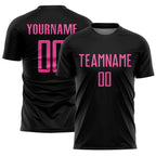 Custom Black Pink Sublimation Soccer Uniform Jersey