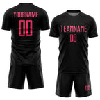 Custom Black Neon Pink Sublimation Soccer Uniform Jersey