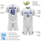 Custom White Royal Sublimation Soccer Uniform Jersey