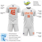 Custom White Orange Sublimation Soccer Uniform Jersey