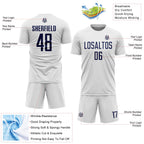 Custom White Navy Sublimation Soccer Uniform Jersey