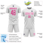 Custom White Pink Sublimation Soccer Uniform Jersey