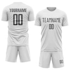 Custom White Steel Gray Sublimation Soccer Uniform Jersey