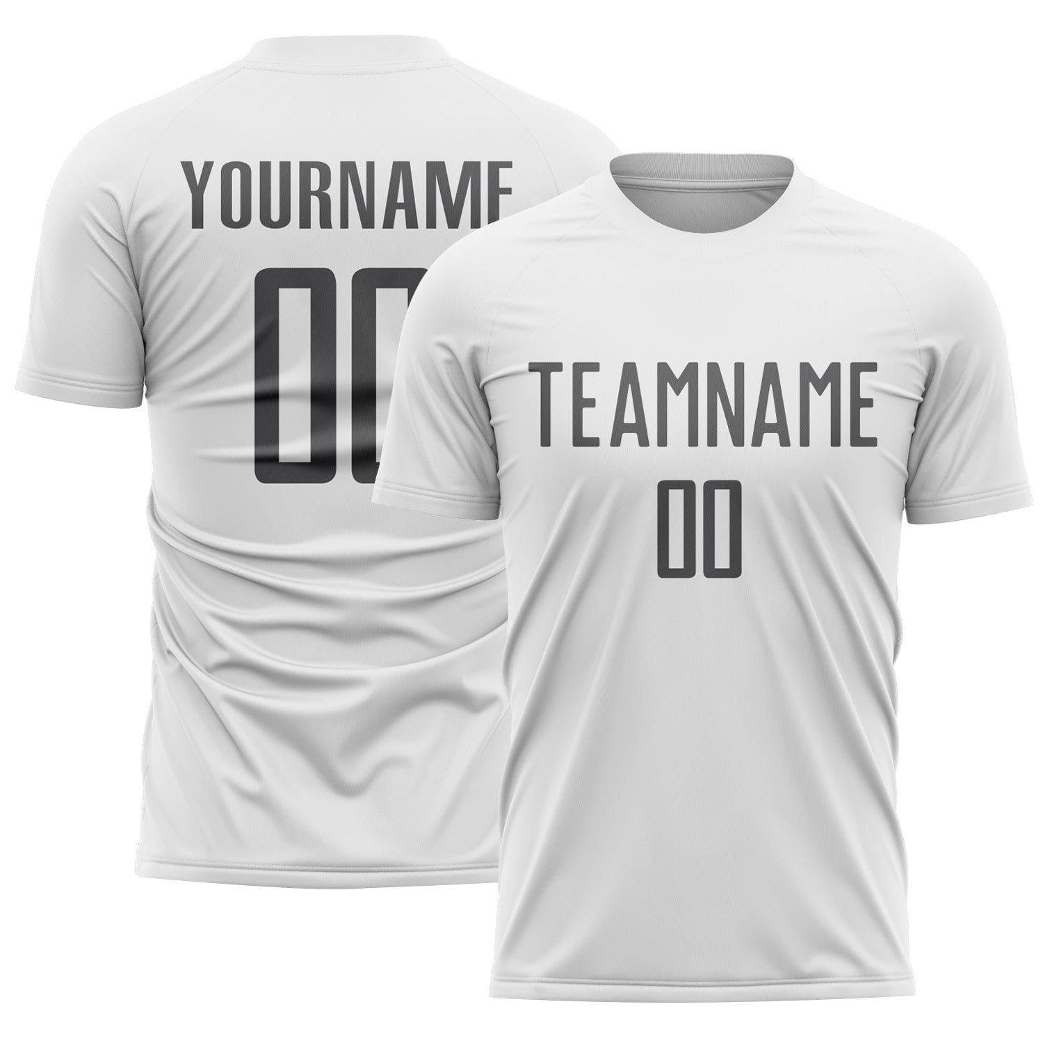 Custom White Steel Gray Sublimation Soccer Uniform Jersey