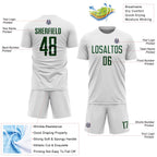 Custom White Green Sublimation Soccer Uniform Jersey