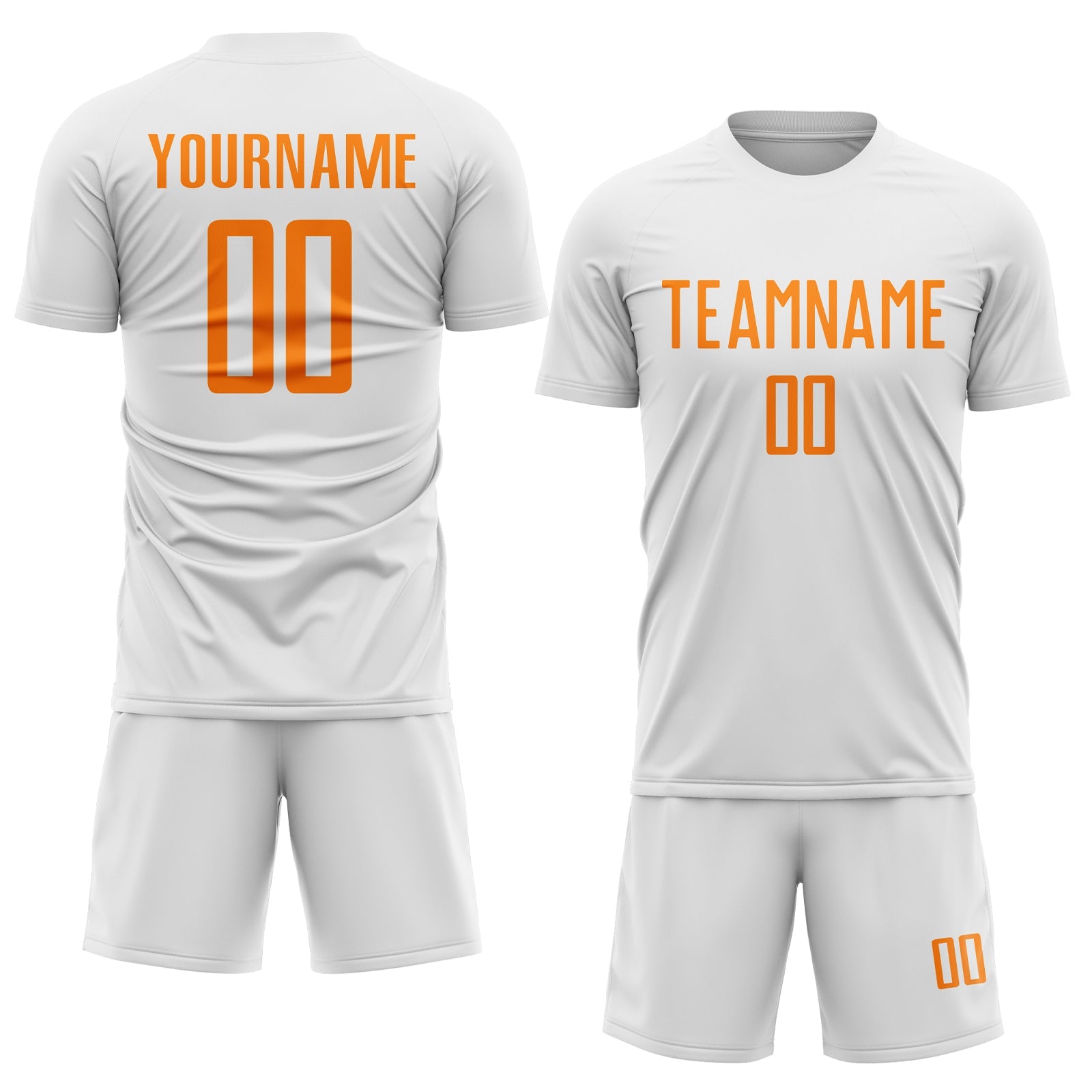 Custom White Bay Orange Sublimation Soccer Uniform Jersey