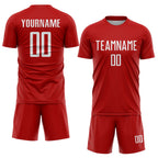 Custom Red White Sublimation Soccer Uniform Jersey