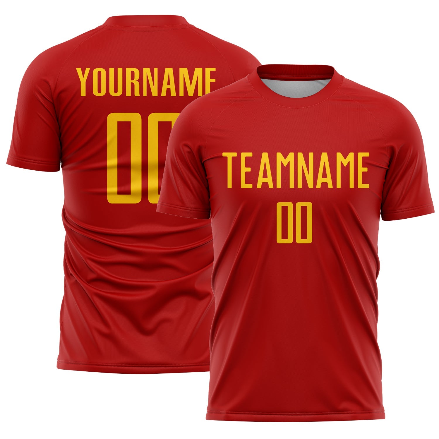 Custom Red Yellow Sublimation Soccer Uniform Jersey