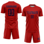 Custom Red Navy Sublimation Soccer Uniform Jersey