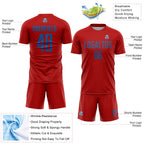 Custom Red Blue Sublimation Soccer Uniform Jersey