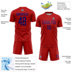 Custom Red Dark Purple Sublimation Soccer Uniform Jersey