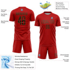 Custom Red Olive Sublimation Soccer Uniform Jersey