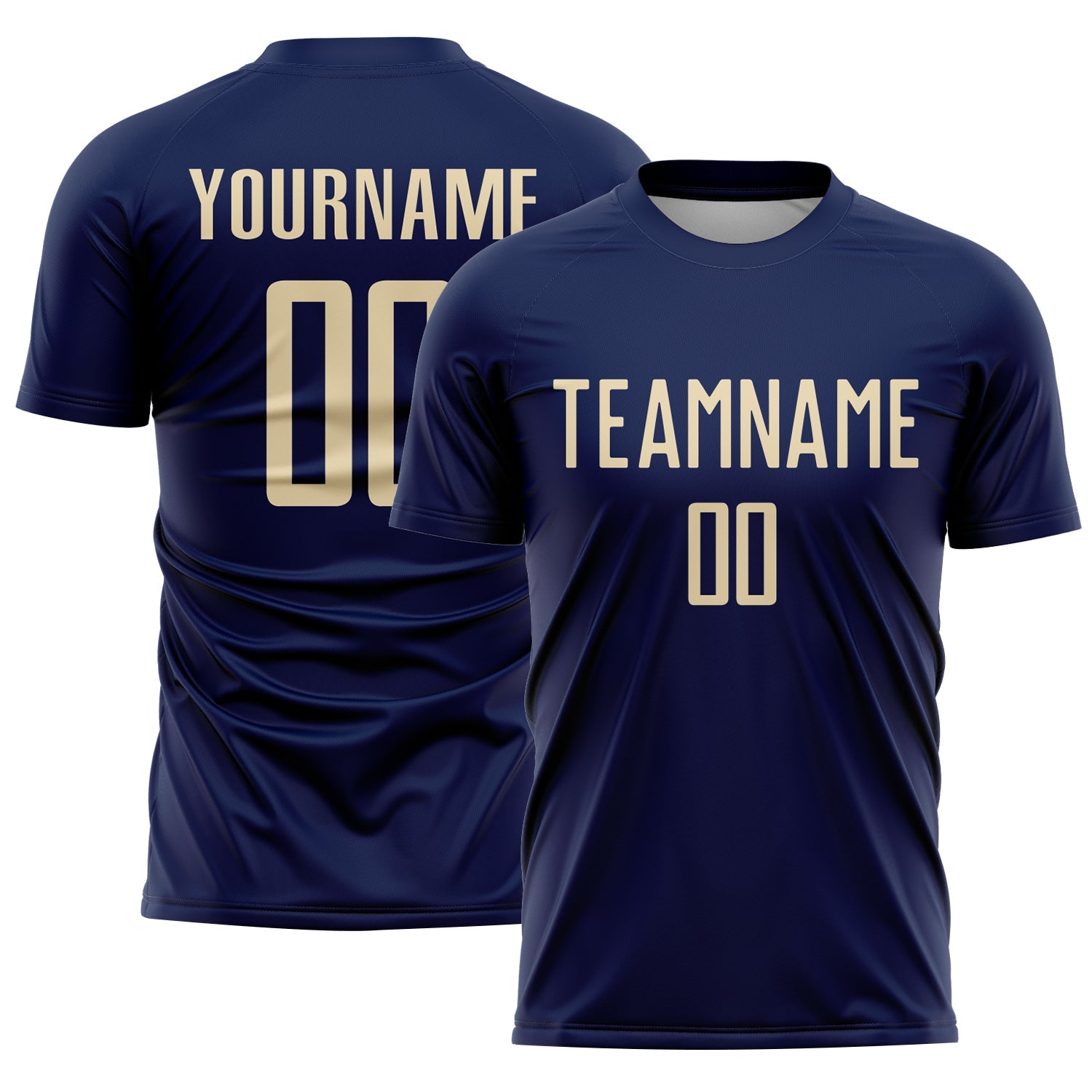 Custom Navy Cream Sublimation Soccer Uniform Jersey