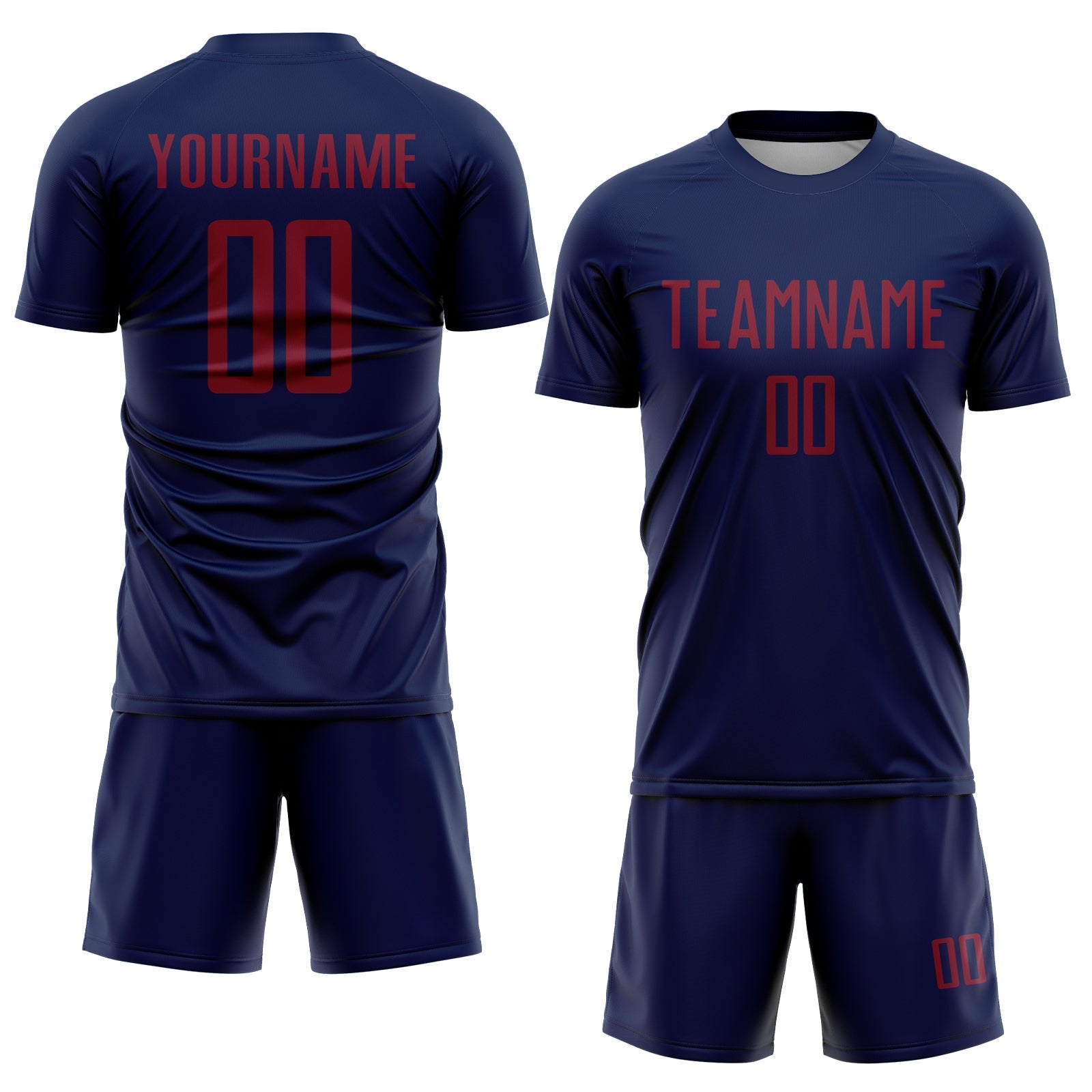 Custom Navy Crimson Sublimation Soccer Uniform Jersey