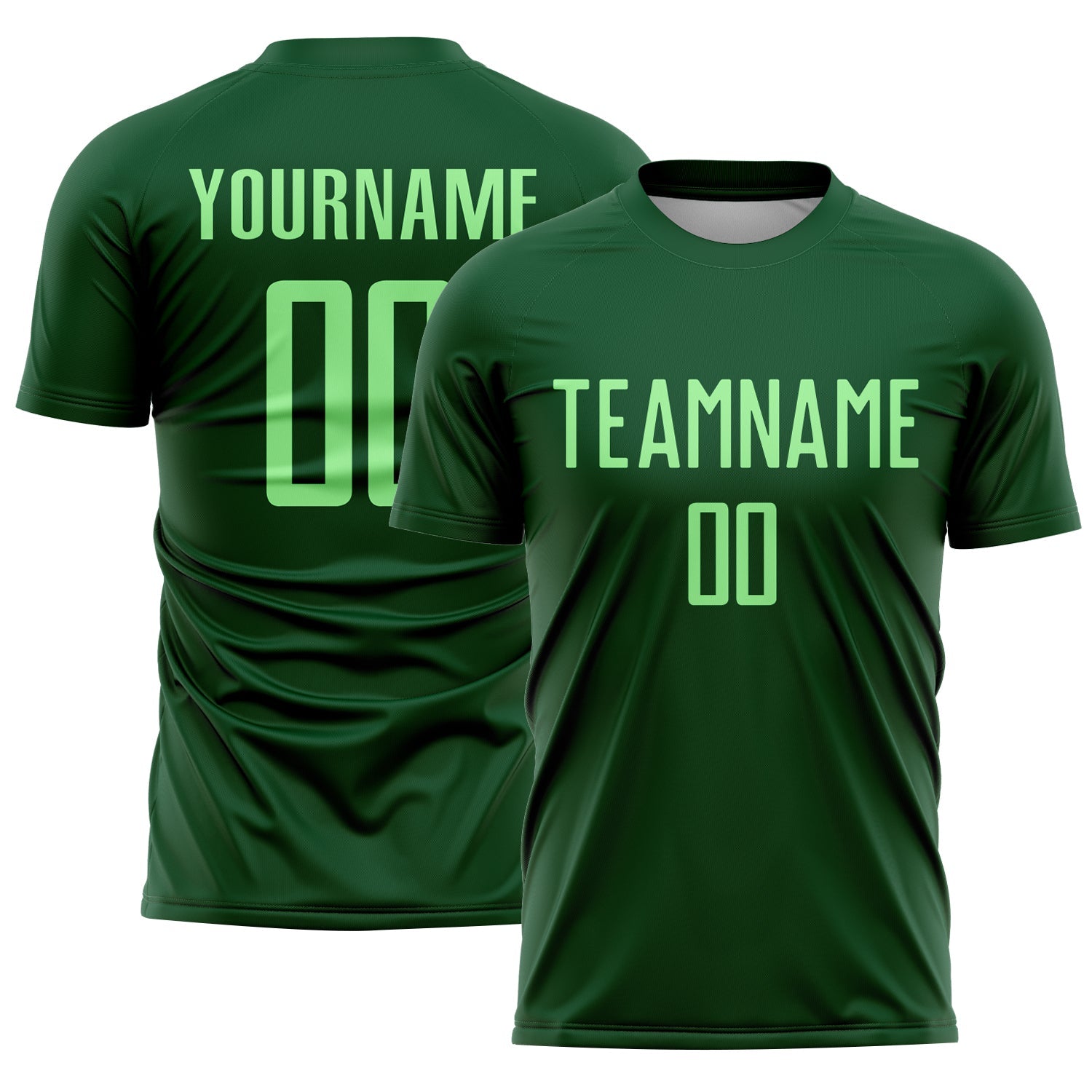 Custom Green Pea Green Sublimation Soccer Uniform Jersey