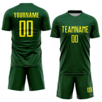 Custom Green Light Yellow Sublimation Soccer Uniform Jersey