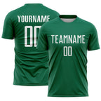 Custom Kelly Green White Sublimation Soccer Uniform Jersey