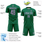 Custom Kelly Green Light Purple Sublimation Soccer Uniform Jersey