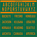 Custom Kelly Green Bay Orange Sublimation Soccer Uniform Jersey