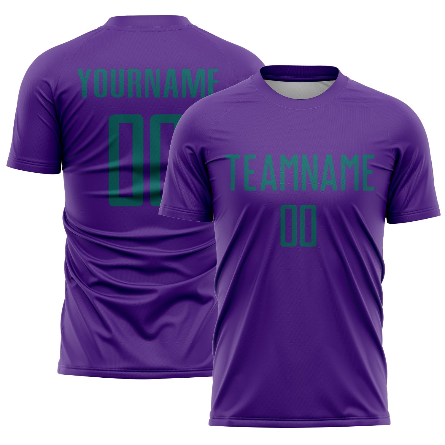 Custom Purple Teal Sublimation Soccer Uniform Jersey