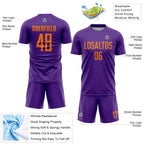 Custom Purple Bay Orange Sublimation Soccer Uniform Jersey
