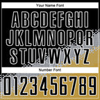 Custom Black Gray-Old Gold Gradient Geometric Shape Sublimation Soccer Uniform Jersey