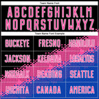 Custom Black Pink-Thunder Blue Gradient Geometric Shape Sublimation Soccer Uniform Jersey