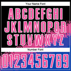 Custom Black Pink-Thunder Blue Gradient Geometric Shape Sublimation Soccer Uniform Jersey