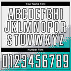 Custom White Gray Aqua-Black Gradient Geometric Shape Sublimation Soccer Uniform Jersey