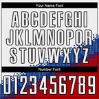 Custom White Royal Red-Black Gradient Geometric Shape Sublimation Soccer Uniform Jersey