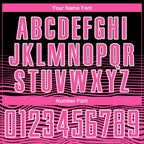 Custom Black Pink-White Gradient Line Sublimation Soccer Uniform Jersey