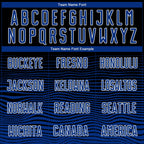 Custom Black Royal-White Gradient Line Sublimation Soccer Uniform Jersey