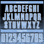 Custom Black Light Blue-White Gradient Line Sublimation Soccer Uniform Jersey