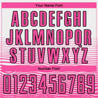 Custom White Pink-Black Gradient Line Sublimation Soccer Uniform Jersey