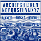 Custom White Royal-Light Blue Gradient Line Sublimation Soccer Uniform Jersey