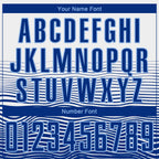 Custom White Royal-Light Blue Gradient Line Sublimation Soccer Uniform Jersey